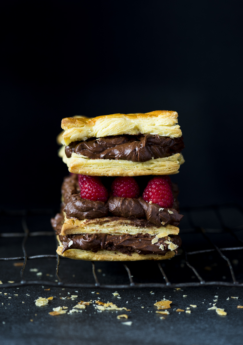 Mocha and Raspberry Millefeuille