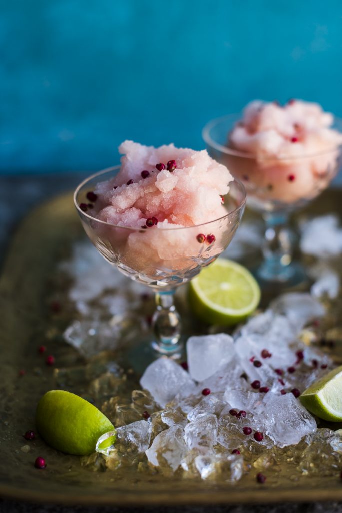 Frosé with Rose Water and Pink Peppercorns