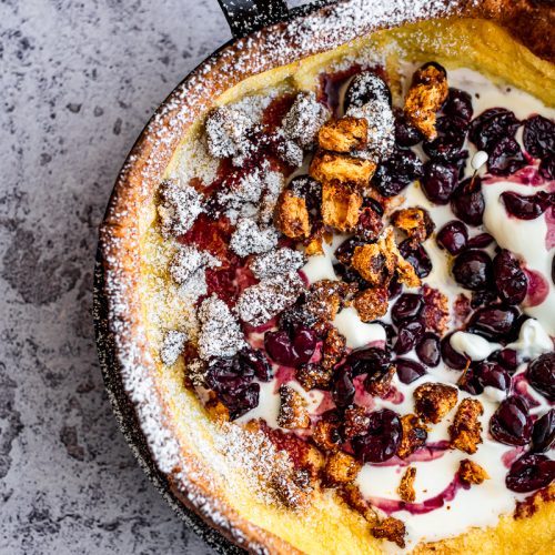 Dutch Baby with Brandy Roasted Cherries Dutch Baby with Brandy Roasted Cherries
